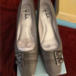 Life Stride Women's Taupe Buckle Flats